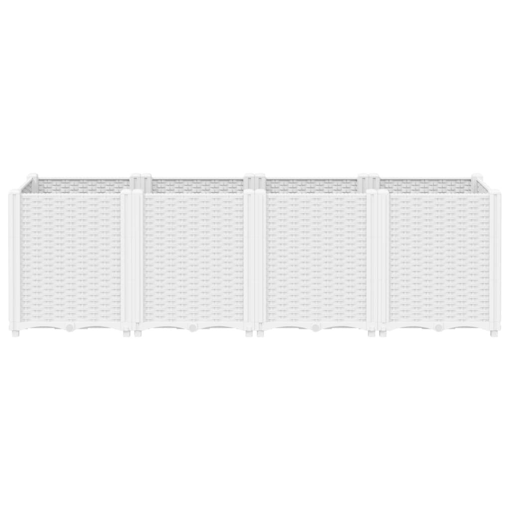 vidaXL Ζαρντινιέρα Κήπου Λευκή 160x40x53 εκ. Πολυπροπυλένιο