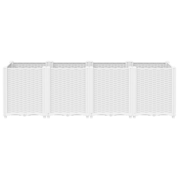 vidaXL Ζαρντινιέρα Κήπου Λευκή 160x40x53 εκ. Πολυπροπυλένιο