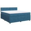 vidaXL Κρεβάτι Boxspring με Στρώμα Μπλε 180x200 εκ. Βελούδινο