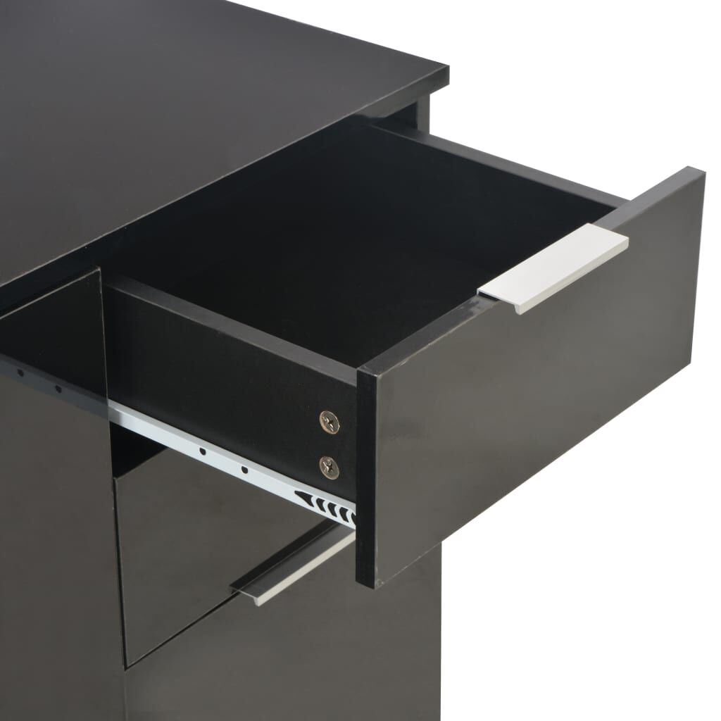 vidaXL Μπουφές Ψηλός Γυαλιστερός Μαύρος 71x35x80εκ. Επεξεργασμένο Ξύλο