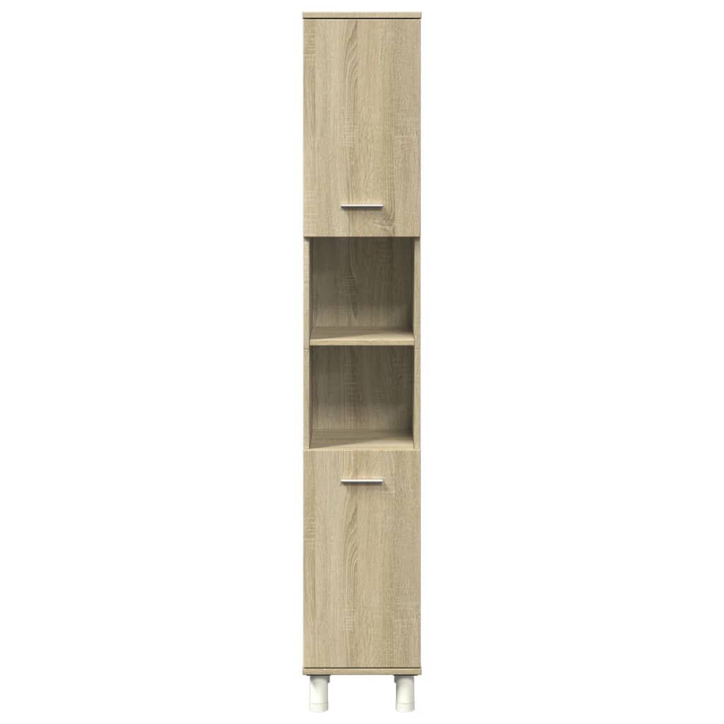 vidaXL Ντουλάπι Μπάνιου Sonoma Δρυς 30,5x30x179 εκ. από Επεξεργ. Ξύλο
