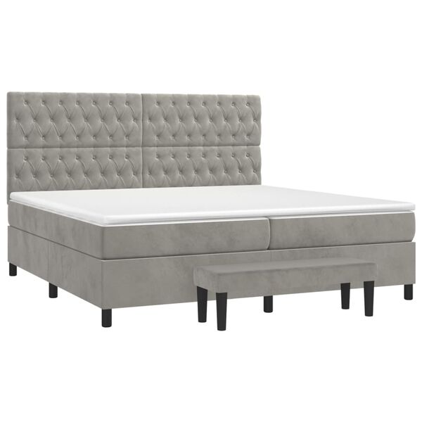 vidaXL &Kappa;&rho;&epsilon;&beta;ά&tau;&iota; Boxspring &mu;&epsilon; &Sigma;&tau;&rho;ώ&mu;&alpha; &Alpha;&nu;&omicron;&iota;&chi;&tau;ό &Gamma;&kappa;&rho;&iota; 200x200 &epsilon;&kappa;. &Beta;&epsilon;&lambda;&omicron;ύ&delta;&iota;&nu;&omicron;