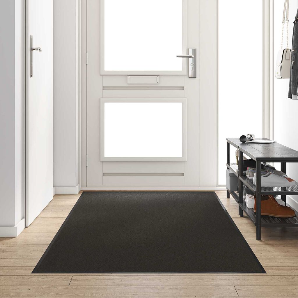 vidaXL Χαλάκι Εξώπορτας Μαύρο 120 x 250 cm Πολυαμίδιο και PVC