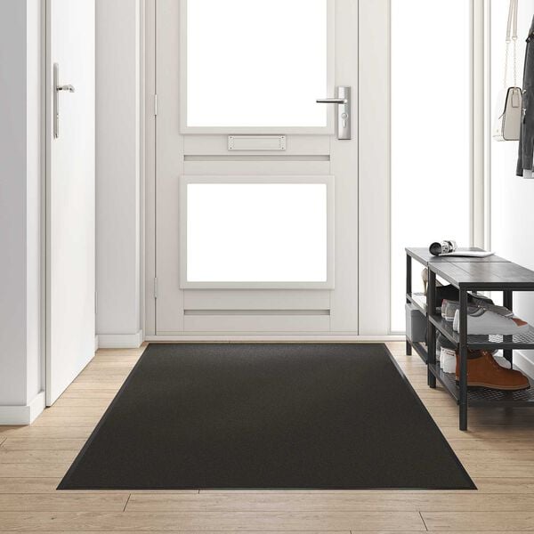 vidaXL Χαλάκι Εξώπορτας Μαύρο 120 x 250 cm Πολυαμίδιο και PVC