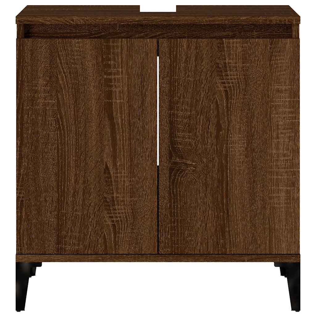 vidaXL Ντουλάπι Νιπτήρα Καφέ Δρυς 58x33x60 εκ. Επεξεργασμένο Ξύλο