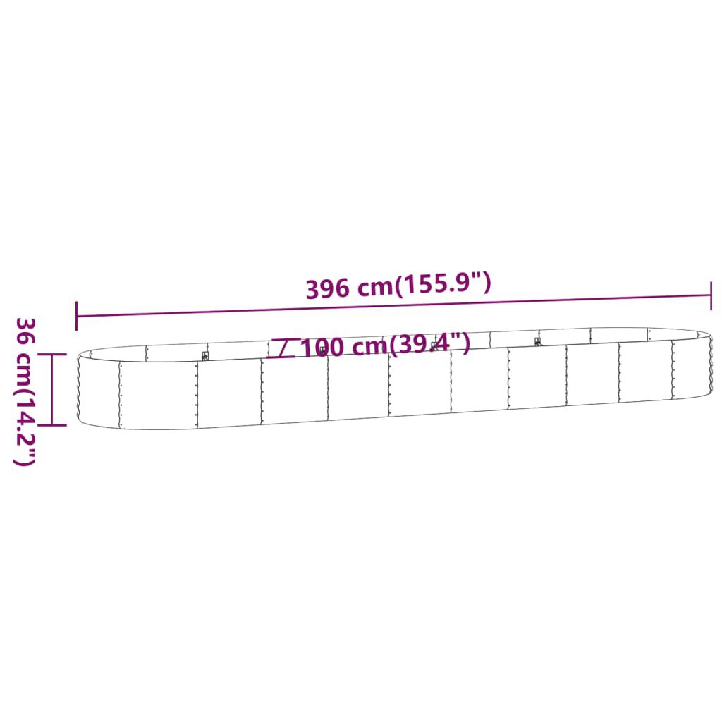 vidaXL Ζαρντινιέρα Ασημί 507x100x36 εκ. Ατσάλι με Ηλεκτρ. Βαφή Πούδρας