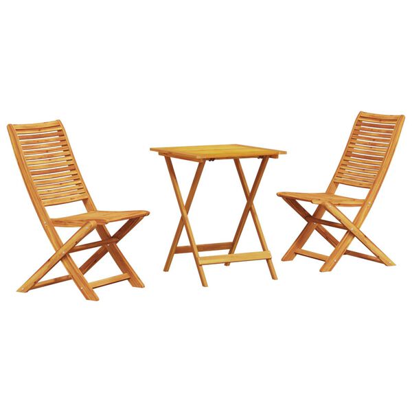 vidaXL Φορητό Σετ Μπιζερί 3 pcs Καφέ Μασίφ ξύλο ακακίας