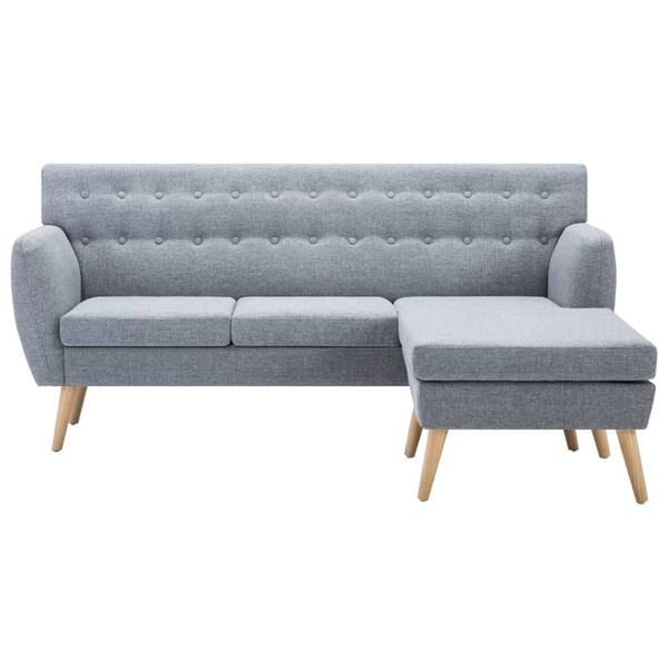 vidaXL Καναπές Γωνιακός Ανοιχτό Γκρι 171,5x138x81,5 εκ. Υφασμάτινος
