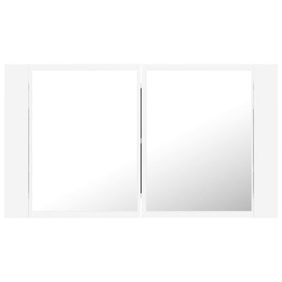 vidaXL Καθρέφτης Μπάνιου με Ντουλάπι LED Λευκός 80x12x45 εκ. Ακρυλικός