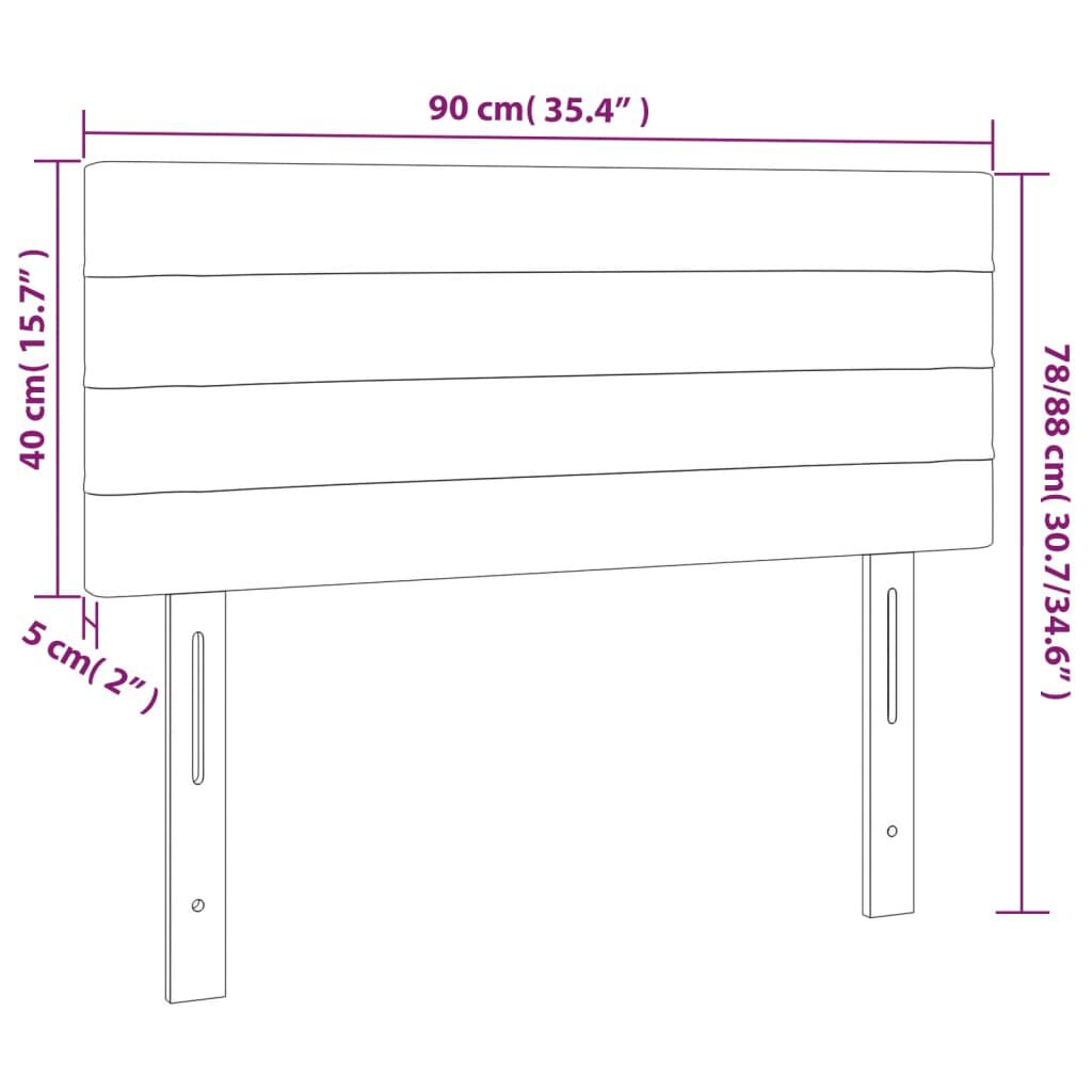 vidaXL Κεφαλάρι Κρεβατιού Σκούρο Γκρι 90x5x78/88 εκ. Βελούδινο