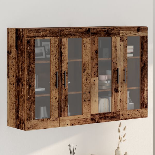 vidaXL Ντουλάπια Τοίχου 2 pcs Παλαιό ξύλο 69.5 x 34 x 90 εκ.