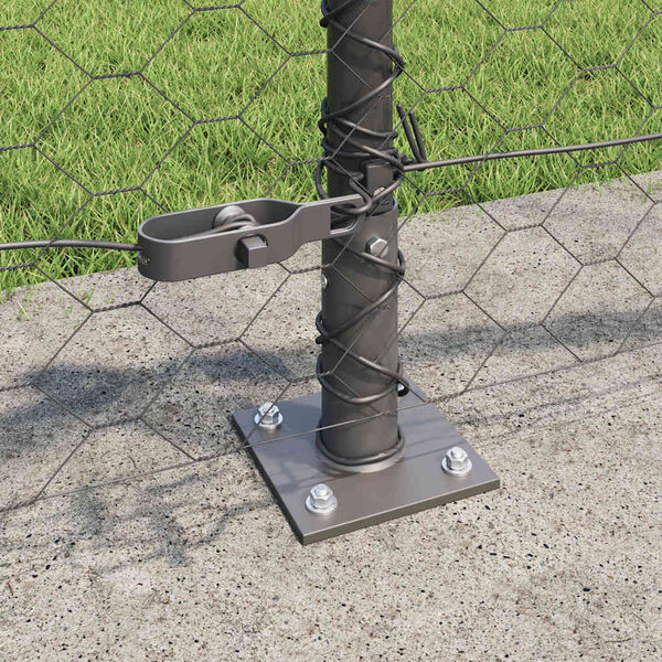 vidaXL Φράχτης με Στήλες. Γκρι 0.5 x 50 μ. Ατσάλι με επικάλυψη PVC