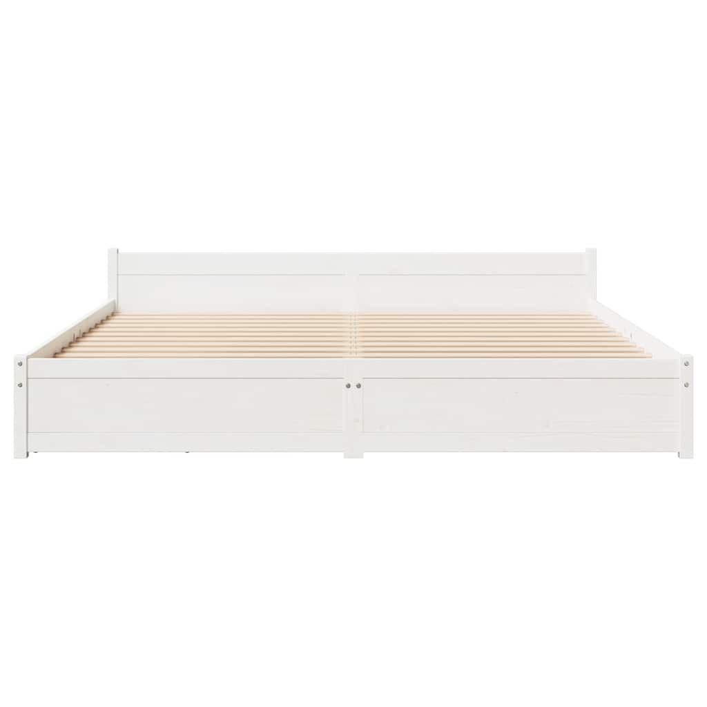 vidaXL Σκελετός Κρεβ. Χωρίς Στρώμα Λευκό 180x200 εκ Μασίφ Πεύκο