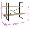 vidaXL Βιβλιοθήκη με 2 Ράφια Sonoma Δρυς 100 x 30 x 70 εκ. Επεξ. Ξύλο