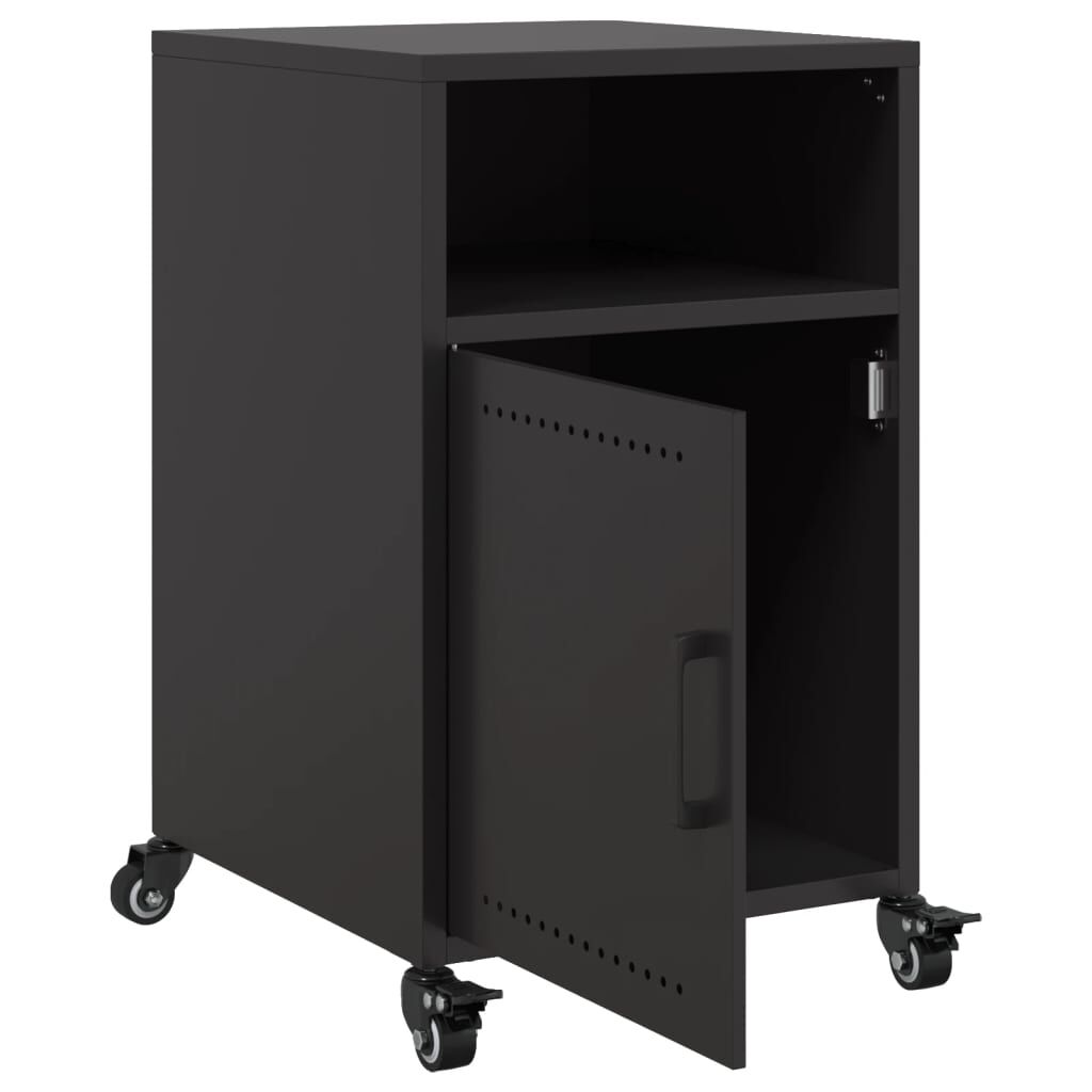 vidaXL Κομοδίνο Μαύρο 36x39x59 εκ. από Χάλυβα