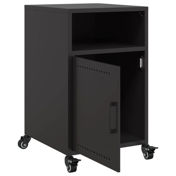 vidaXL Κομοδίνο Μαύρο 36x39x59 εκ. από Χάλυβα