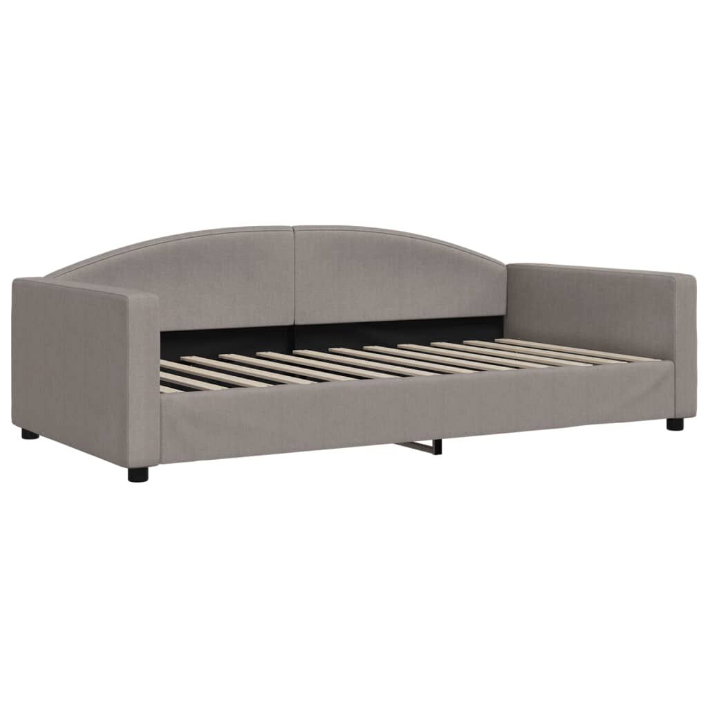 vidaXL Καναπές Κρεβάτι Συρόμενος Taupe 100x200εκ. Υφασμάτινος Συρτάρια
