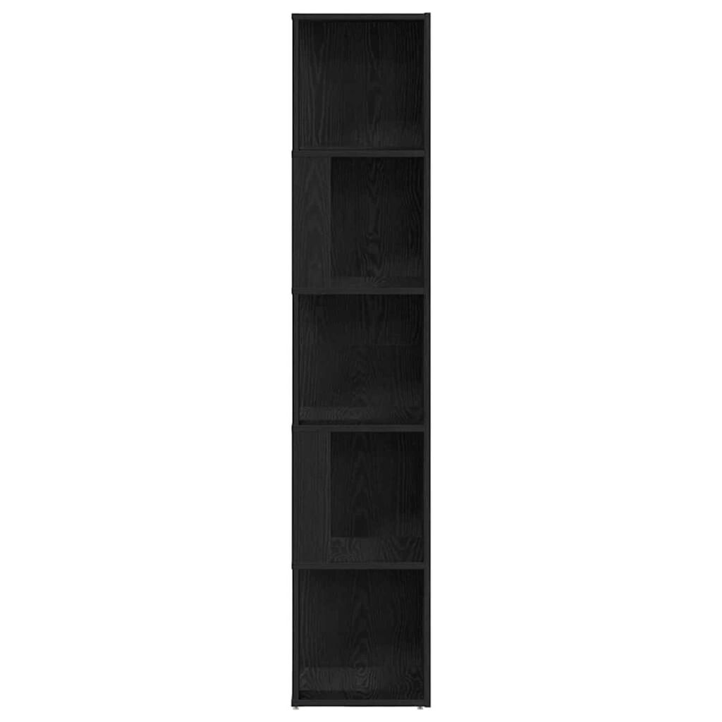 vidaXL Γωνιακά ράφια Μαύρη δρυς 33 x 33 x 164.5 cm Επεξεργασμένο ξύλο