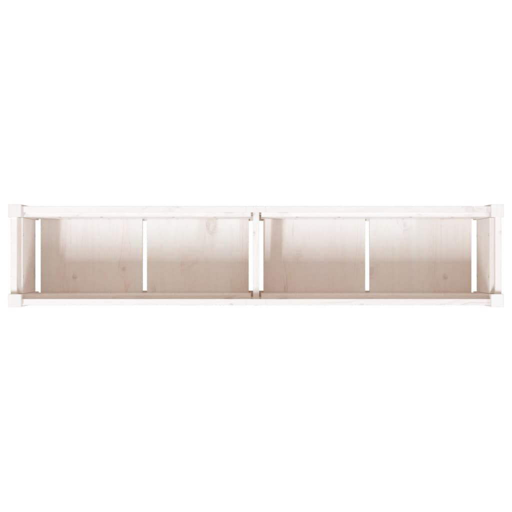 vidaXL Ζαρντινιέρα Λευκή 150 x 31 x 31 εκ. από Μασίφ Ξύλο Πεύκου