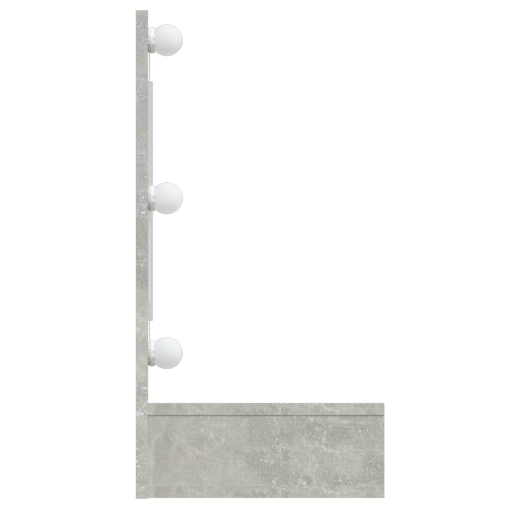 vidaXL Έπιπλο Καθρέπτη με LED Γκρι Σκυροδέματος 90x31,5x62 εκ.