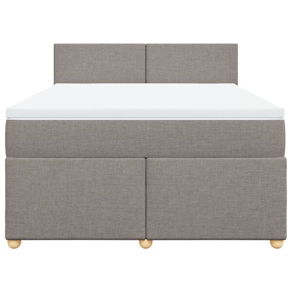vidaXL &Kappa;&rho;&epsilon;&beta;ά&tau;&iota; Boxspring &mu;&epsilon; &Sigma;&tau;&rho;ώ&mu;&alpha; Taupe 160x200 &epsilon;&kappa;. &Upsilon;&phi;&alpha;&sigma;&mu;ά&tau;&iota;&nu;&omicron;