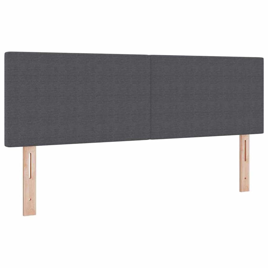vidaXL LED κεφαλάρι με φώτα λωρίδας LED Σκούρο γκρι 144 cm ύφασμα