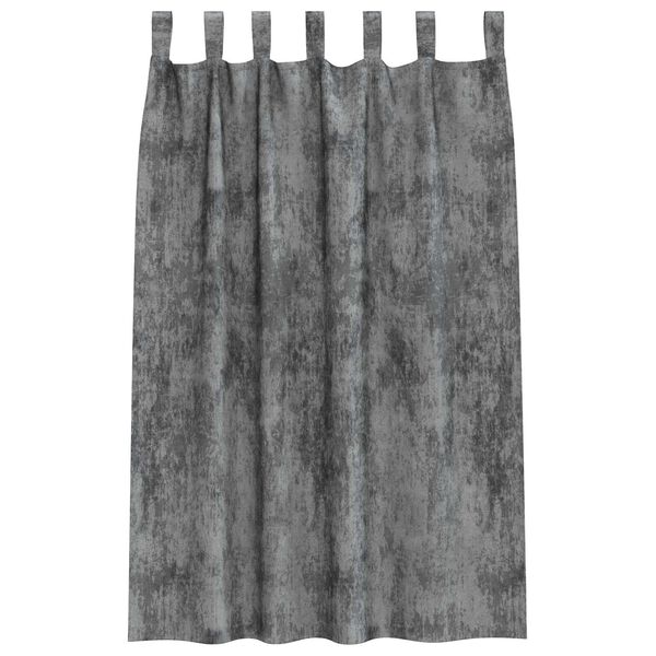 vidaXL Κουρτίνα με κουρτίνες 2 pcs Γκρι 175 x 140 εκ. Βελούδο