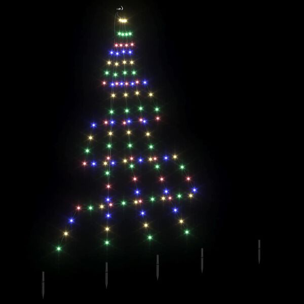 vidaXL LED Χριστουγεννιάτικο Δέντρο Πολύχρωμο 182 εκ Μέταλλο