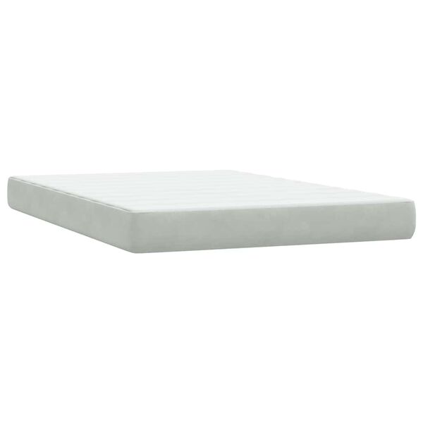 vidaXL Κρεβάτι Boxspring με Στρώμα Ανοιχτό Γκρι 160x210 εκ. Βελούδινο