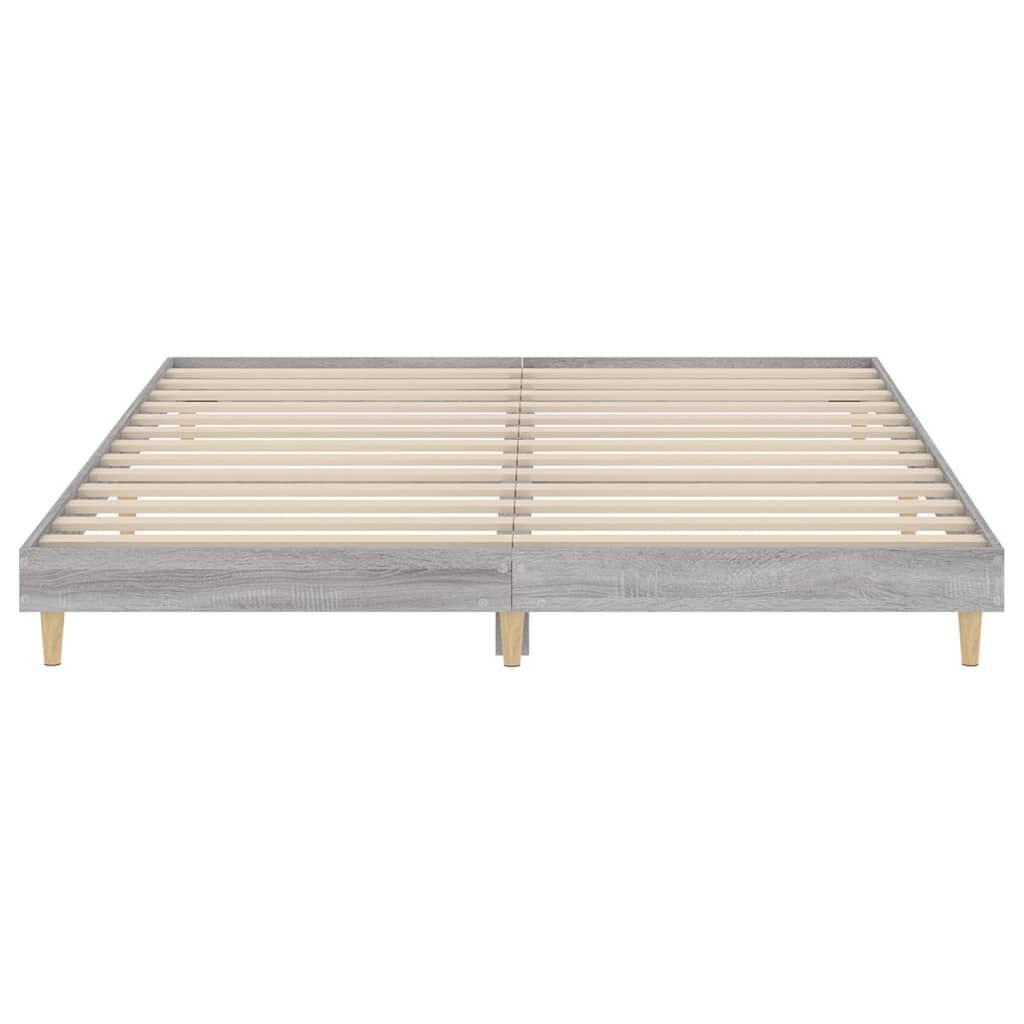 vidaXL Πλαίσιο Κρεβατιού Γκρι Sonoma 200x200 εκ. Επεξεργασμένο Ξύλο