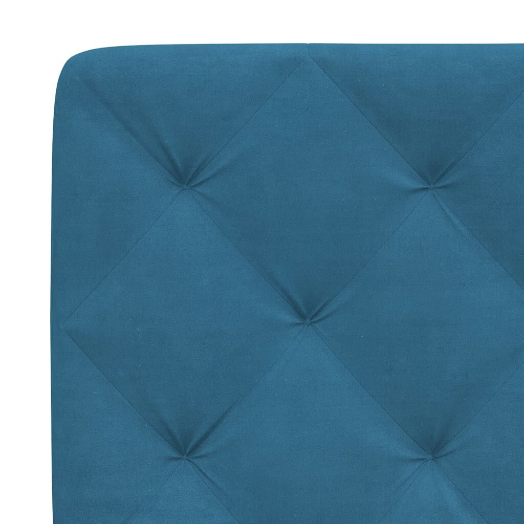 vidaXL Κρεβάτι με Στρώμα Μπλε 120x200 εκ. Βελούδινο