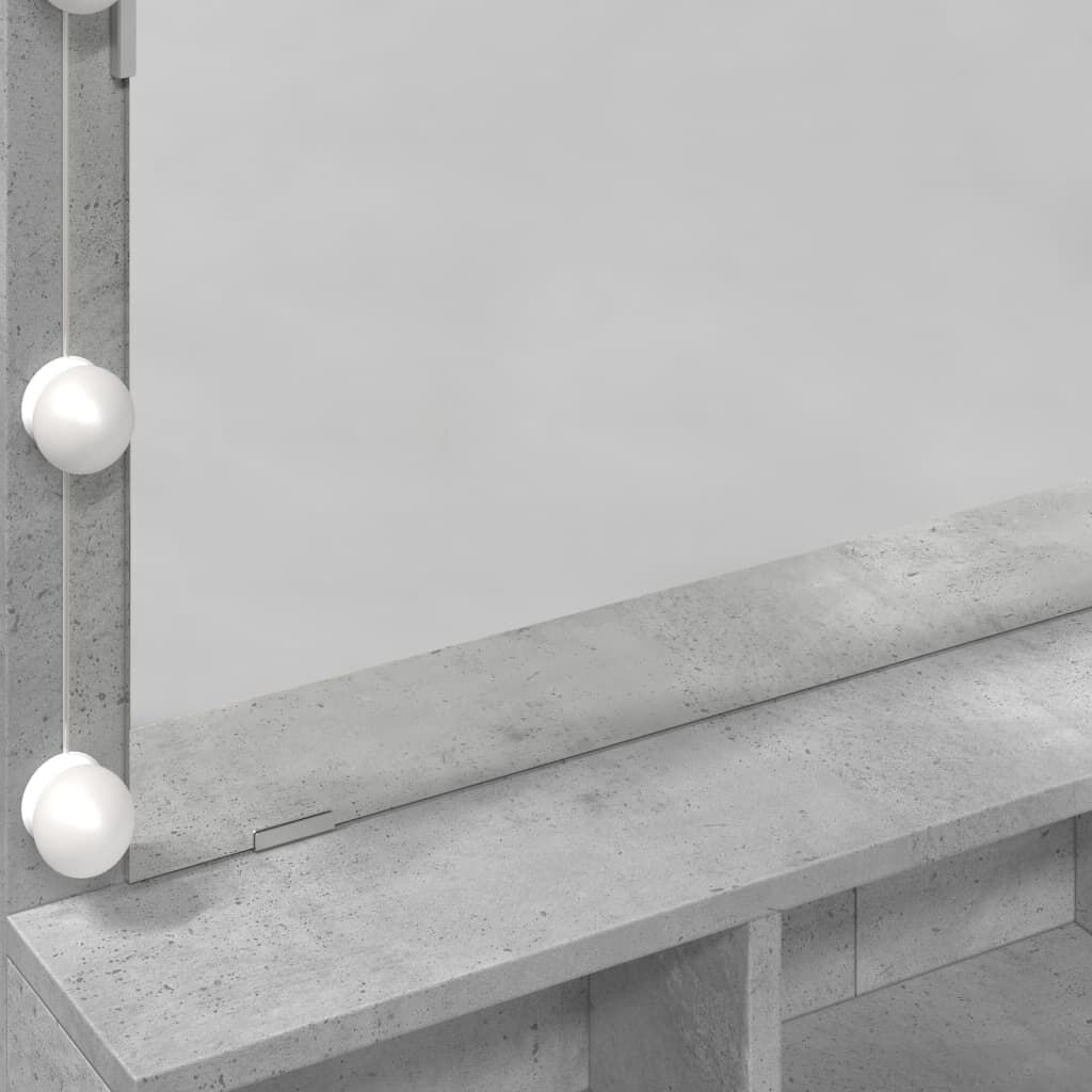 vidaXL Μπουντουάρ με LED Γκρι Σκυροδέματος 80x41x144,5 εκ.