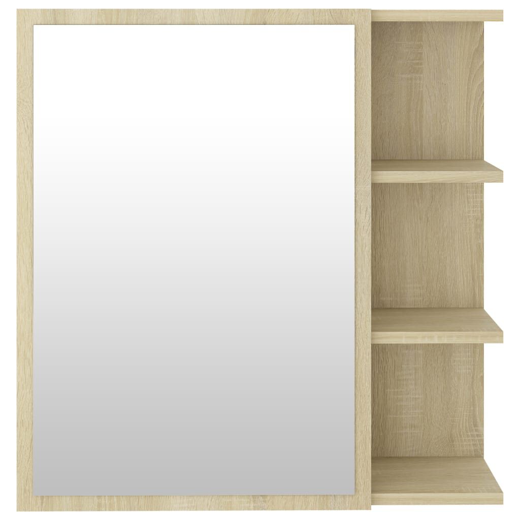 vidaXL Καθρέφτης Μπάνιου Sonoma Δρυς 62,5x20,5x64 εκ. από Επεξ. Ξύλο