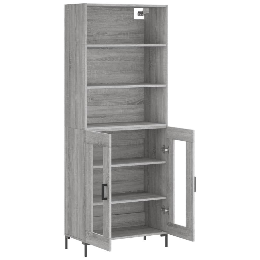vidaXL Ντουλάπι Γκρι Sonoma 69,5 x 34 x 180 εκ. Επεξεργασμένο Ξύλο