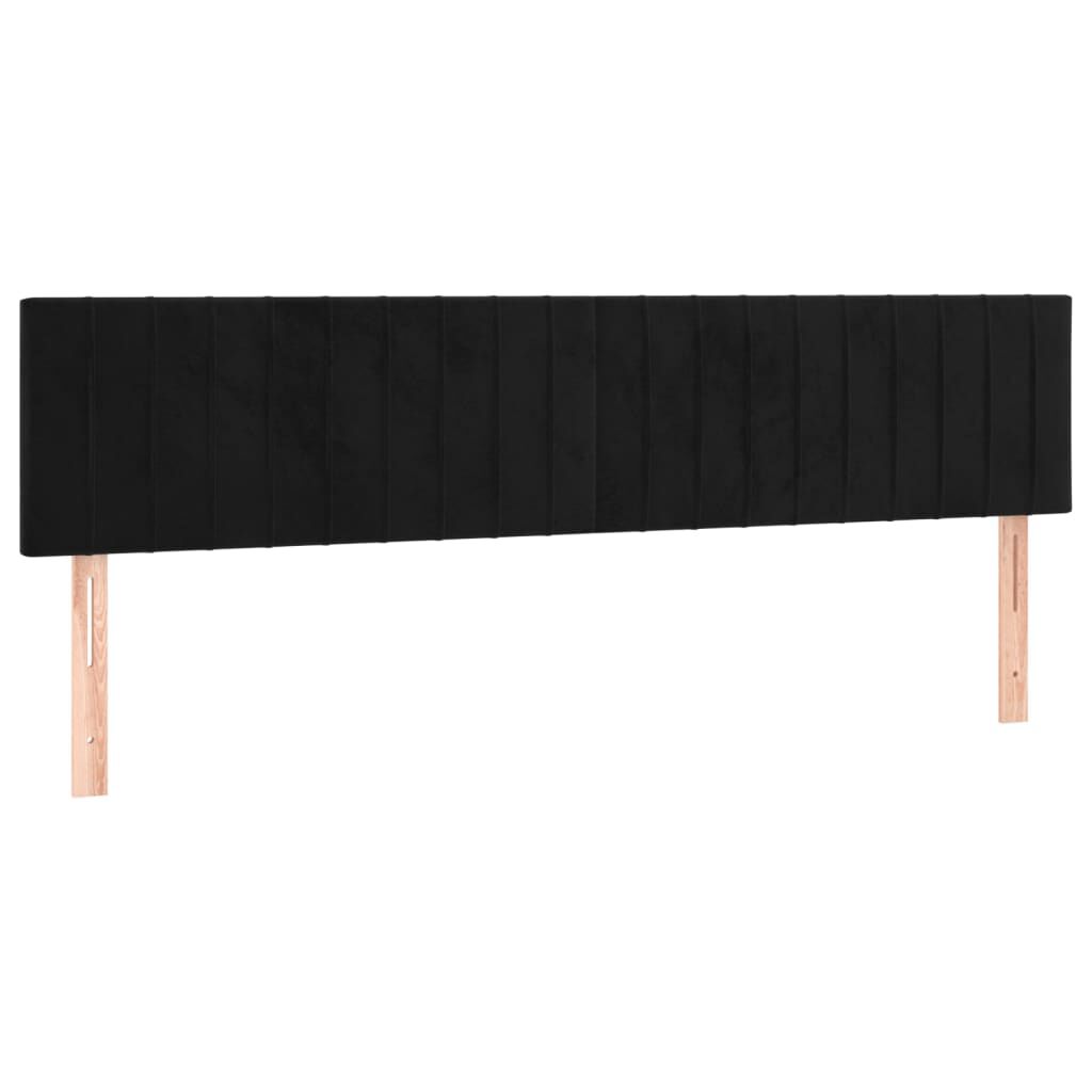 vidaXL Κρεβάτι Boxspring με Στρώμα & LED Μαύρο 160x200 εκ. Βελούδινο