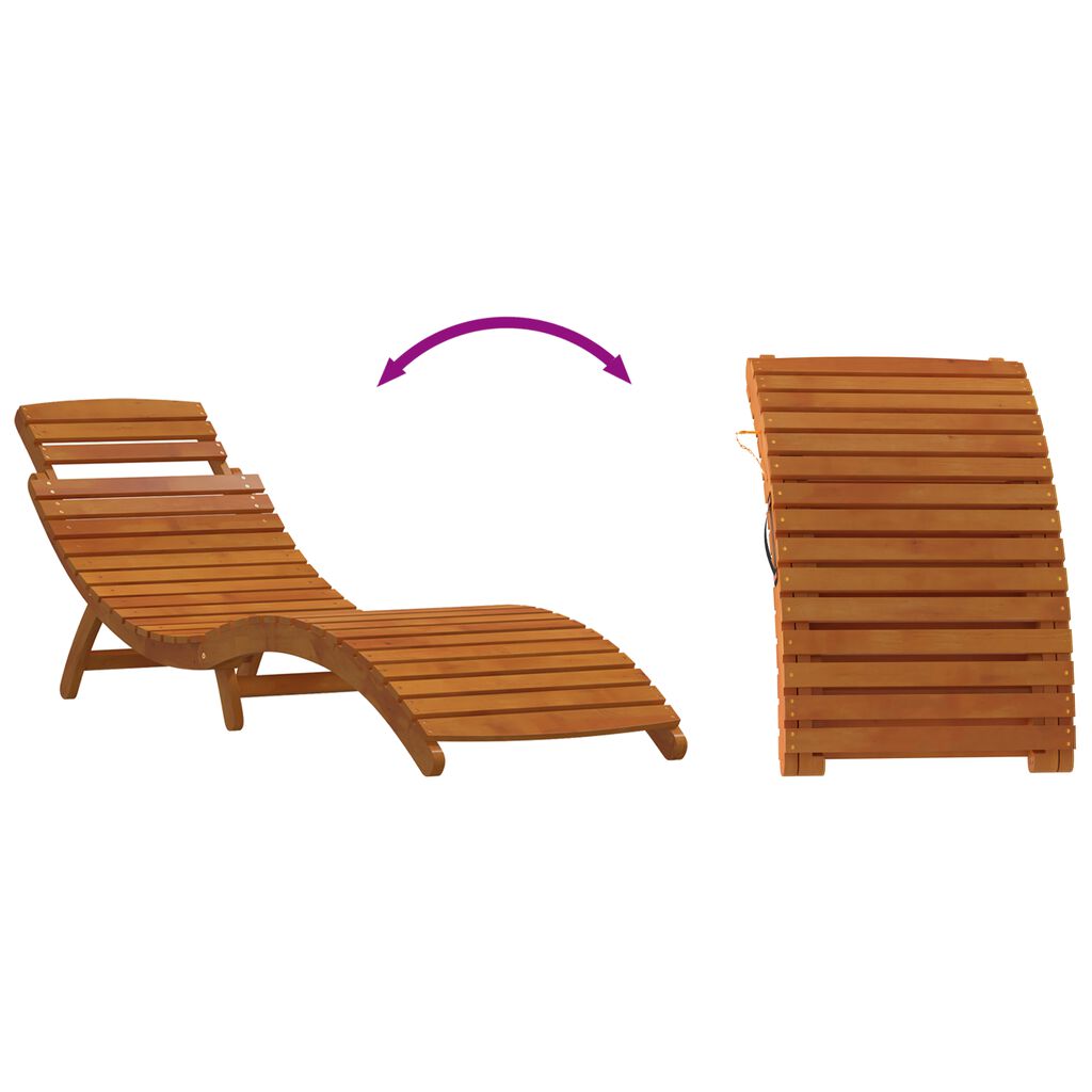 vidaXL Ξαπλώστρα 2 pcs Λευκό 184 x 55 x 64 εκ Μασίφ ξύλο ακακίας
