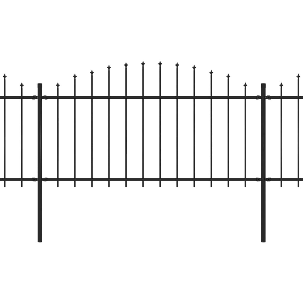 vidaXL Κάγκελα Περίφραξης με Λόγχες Μαύρα (1,25-1,5) x 6,8 μ. Ατσάλινα