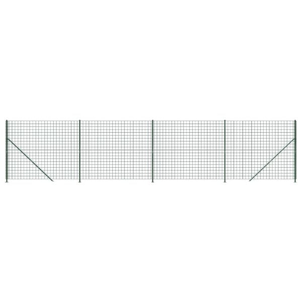 vidaXL Συρματόπλεγμα Περίφραξης Πράσινο 1,6x10 μ. με Βάσεις Φλάντζα