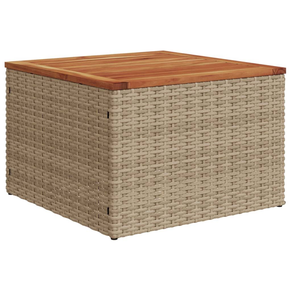 vidaXL Τραπέζι Κήπου Μπεζ 55x55x37 εκ. Συνθετικό Ρατάν / Ξύλο Ακακίας