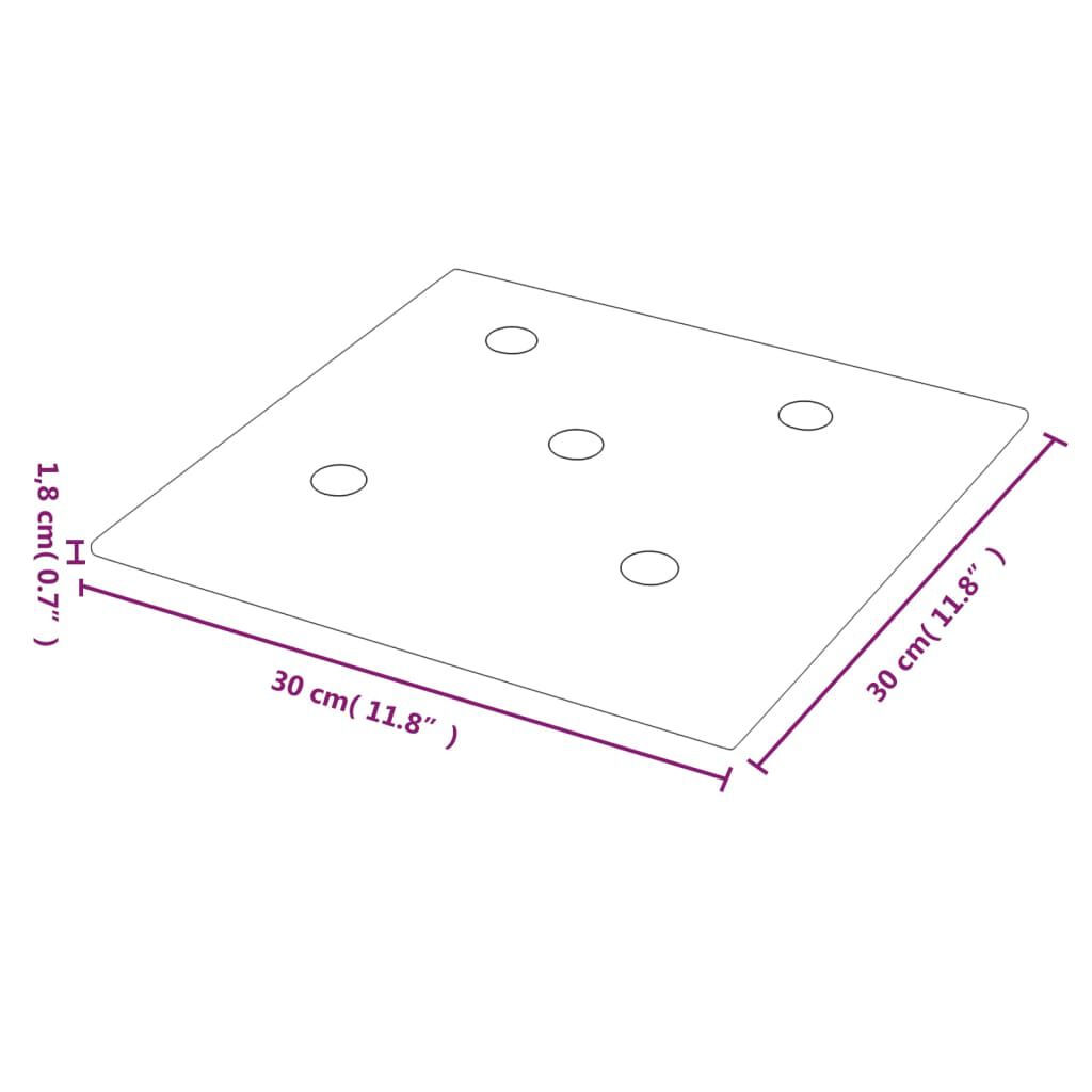 vidaXL Πάνελ Τοίχου 12 τεμ. Καπουτσίνο 30 x 30 εκ. 1,08 μ² Συνθ. Δέρμα