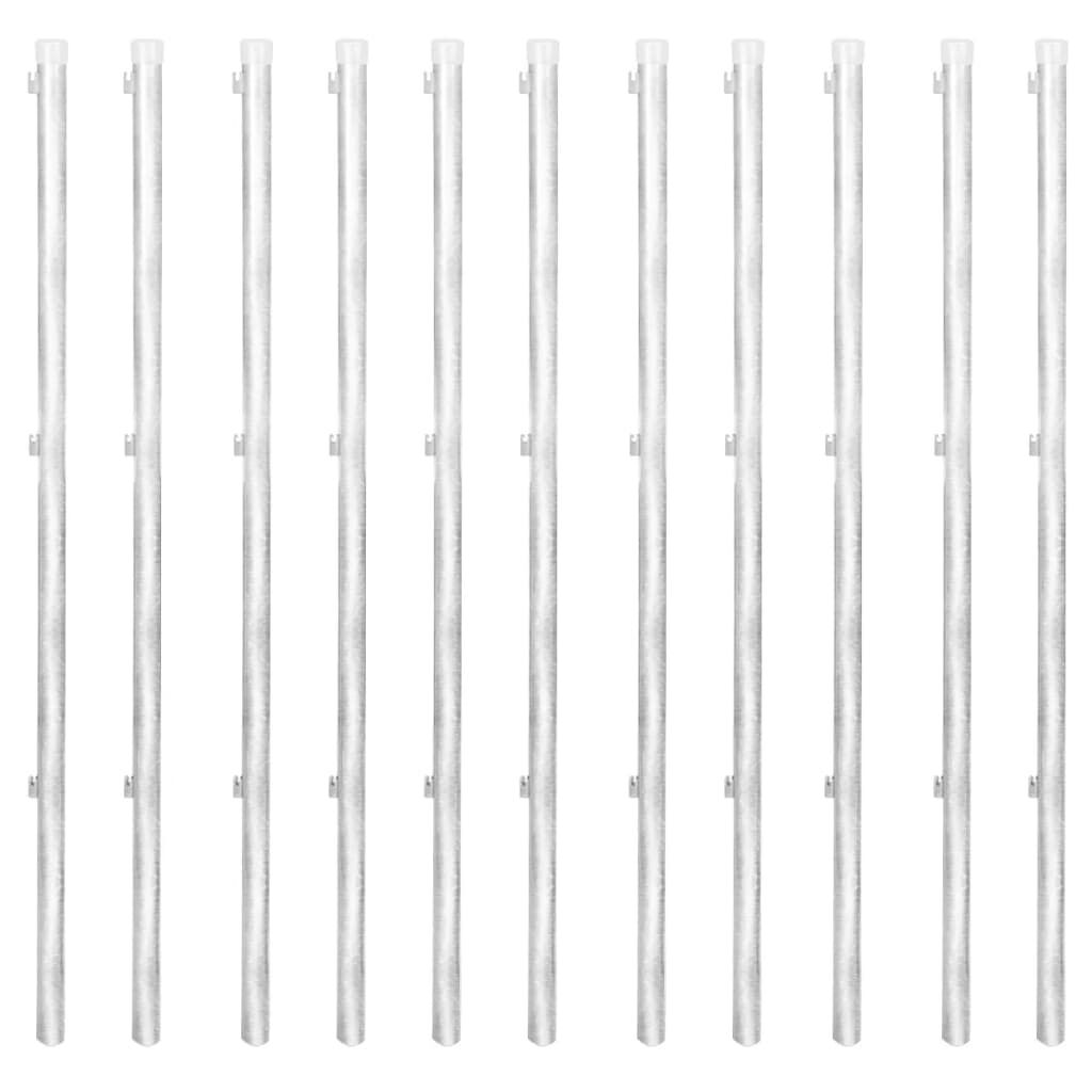 vidaXL Συρματόπλεγμα 25 x 1,25 μ. Γαλβανισμένο Ατσάλι + Στύλοι/Βάσεις