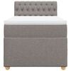 vidaXL Κρεβάτι Boxspring με Στρώμα Taupe 100 x 200 εκ. Υφασμάτινο