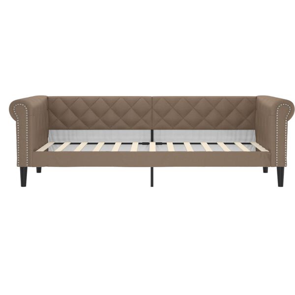 vidaXL Καναπές Κρεβάτι με Στρώμα Καπουτσίνο 90x200 εκ. Συνθετικό Δέρμα