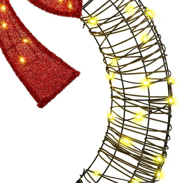 vidaXL Στεφάνι με 80 LED Θερμό λευκό 90 cm Ρατάν