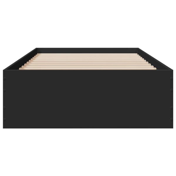 vidaXL Πλαίσιο Κρεβατιού με Συρτάρια Μαύρο 90x190 εκ. Επεξ. Ξύλο