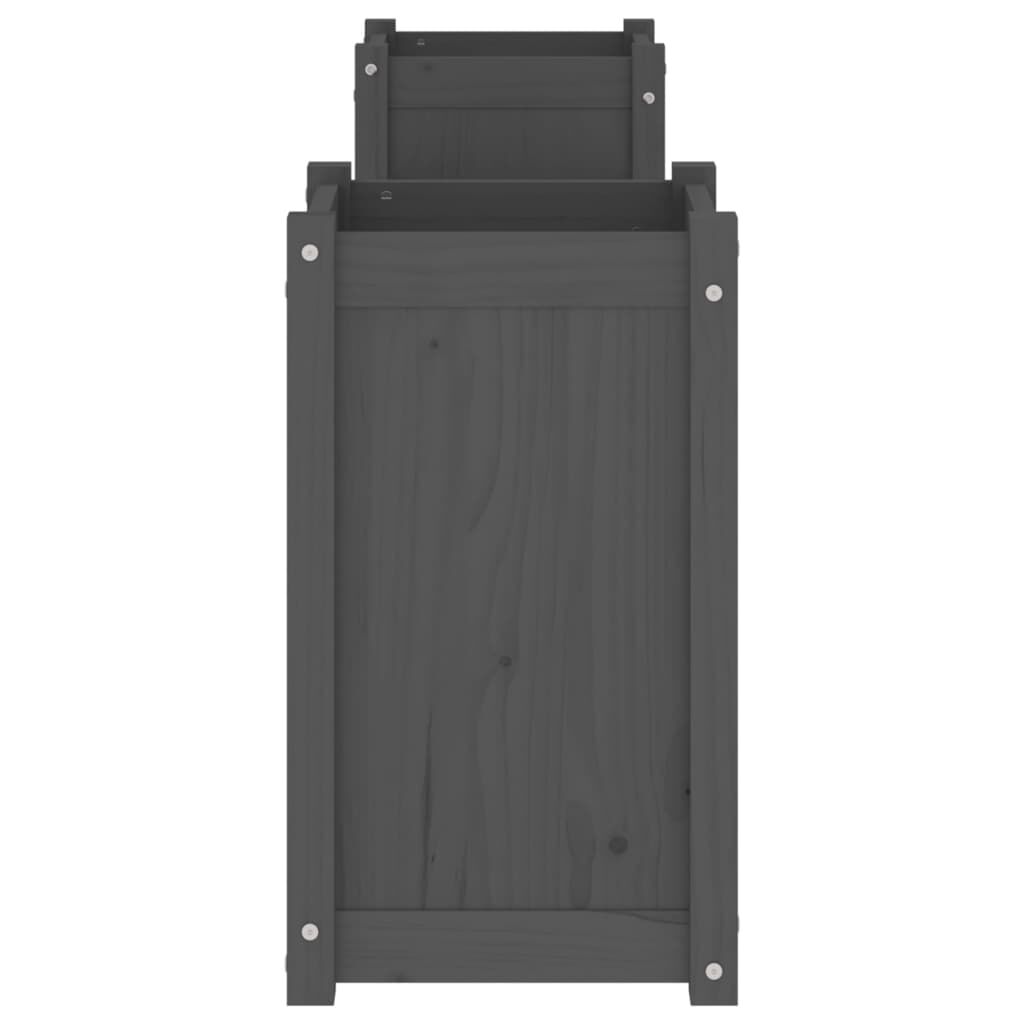 vidaXL Ζαρντινιέρα Παγκάκι Γκρι 180x36x63 εκ. από Μασίφ Ξύλο Πεύκου