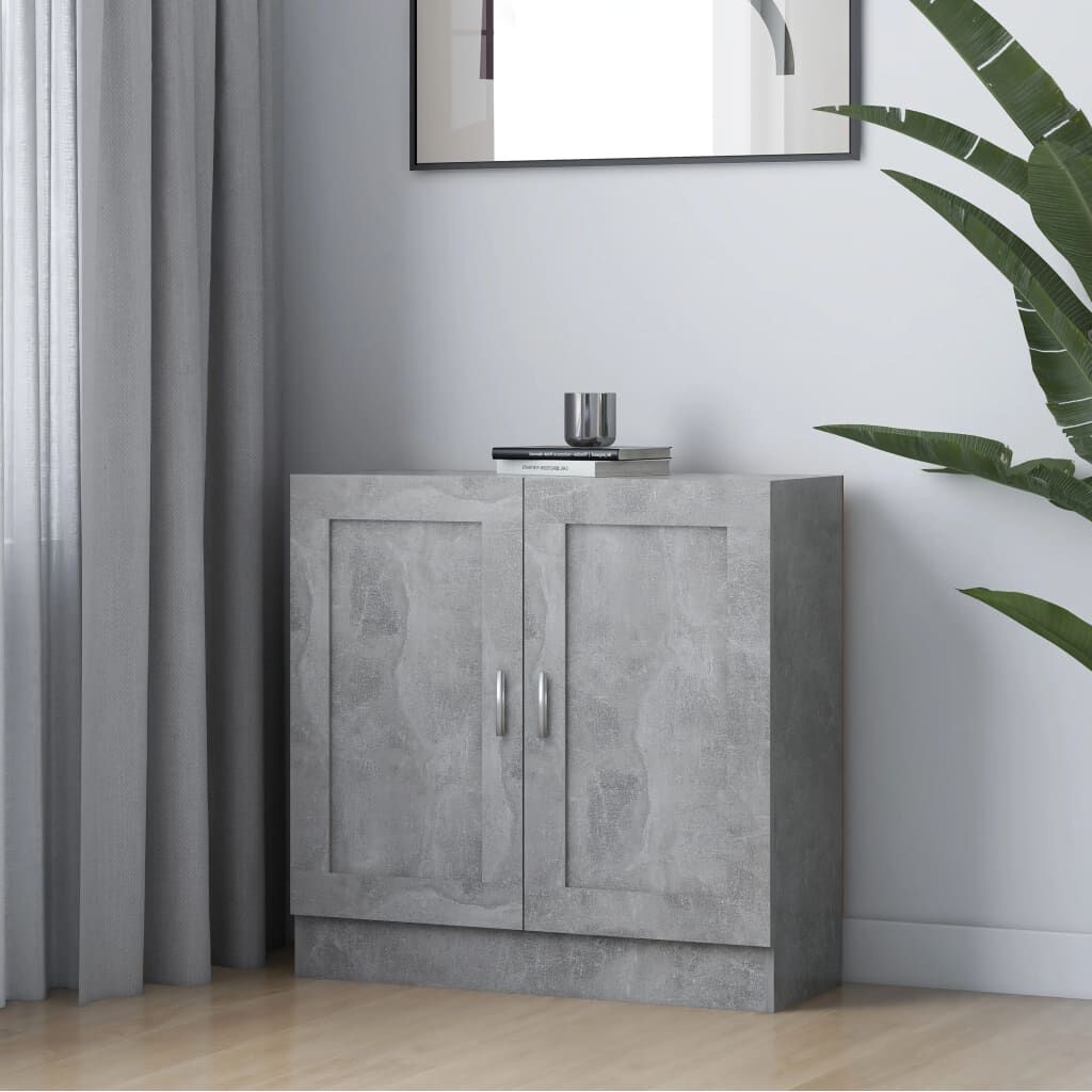 vidaXL Βιβλιοθήκη Γκρι του Σκυροδέματος 82,5x30,5x80 εκ. Επεξ. Ξύλο