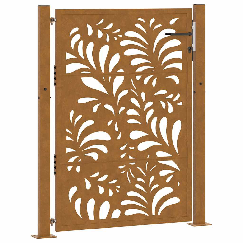 vidaXL Πύλη κήπου 105x130 cm από χάλυβα με κυματοειδές σχέδιο