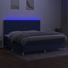 vidaXL &Kappa;&rho;&epsilon;&beta;ά&tau;&iota; Boxspring &mu;&epsilon; &Sigma;&tau;&rho;ώ&mu;&alpha; & LED &Mu;&pi;&lambda;&epsilon; 200x200 &epsilon;&kappa;. &Upsilon;&phi;&alpha;&sigma;&mu;ά&tau;&iota;&nu;&omicron;