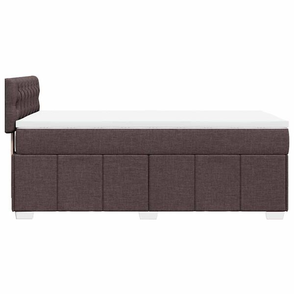 vidaXL Κρεβάτι Boxspring με Στρώμα Σκούρο Καφέ 90x200 εκ. Υφασμάτινο